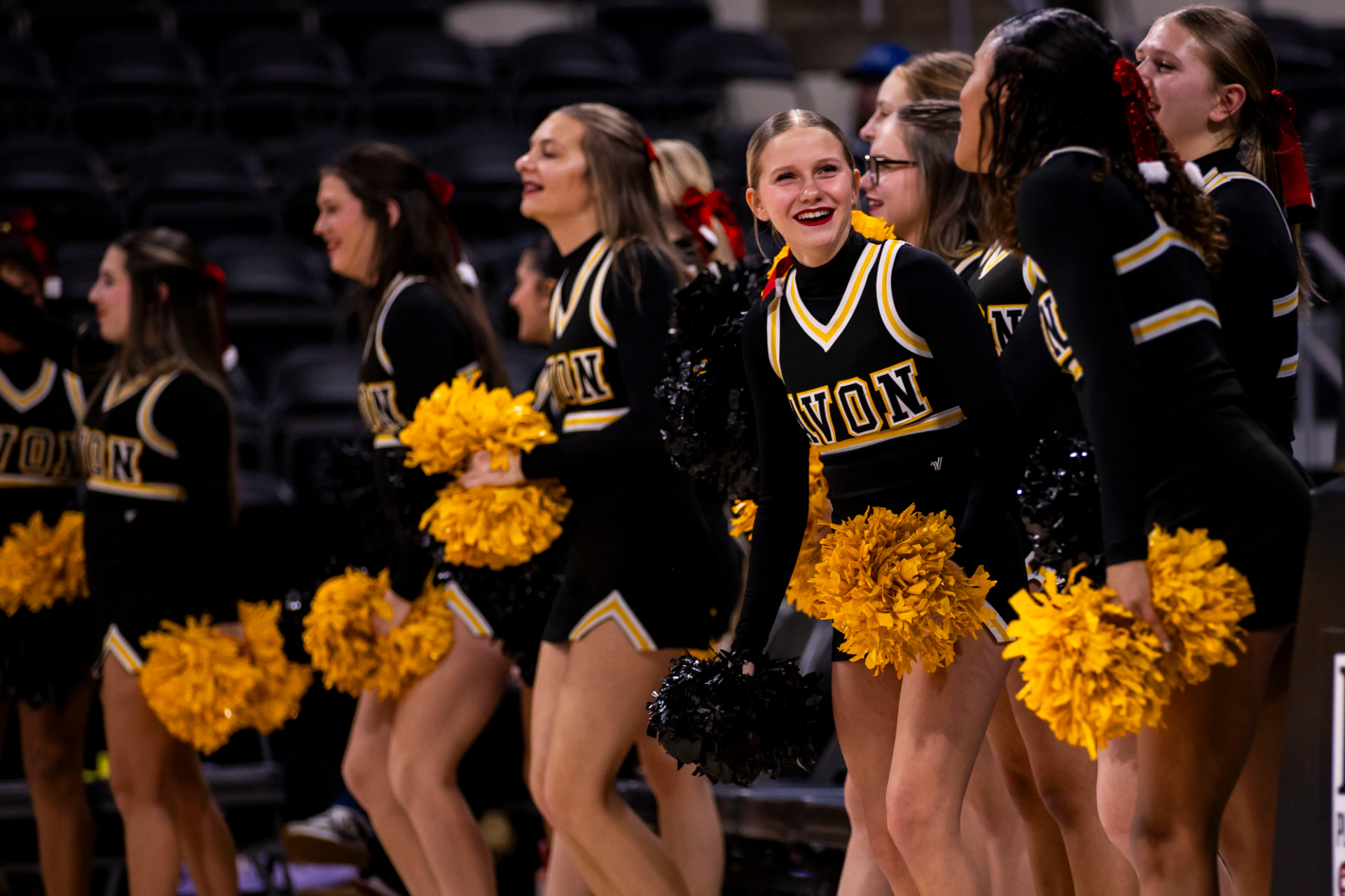 Avon cheerleaders rally the crowd